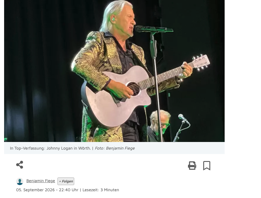 Irish passion: Johnny Logan in Wörth